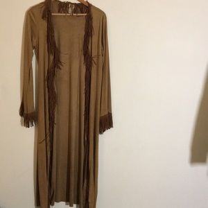 Brown velvet cardigan